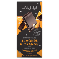 Čokoláda Cachet Horká Pomaranč Mandľa 100g
