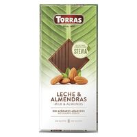 Čokoláda Torras Stevia Mliečna Mandle 125g   (12ks)