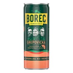 Borec Borovička Grepovička 6% plech 0,25L  (12)