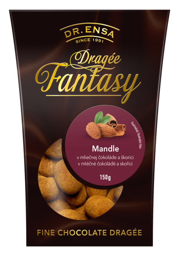 Dr.Ensa Mandle v mliečnej čokoláde so škoricou 150g