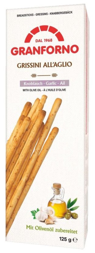 Snack Granforno Grissini Garlic 125g   (24ks)