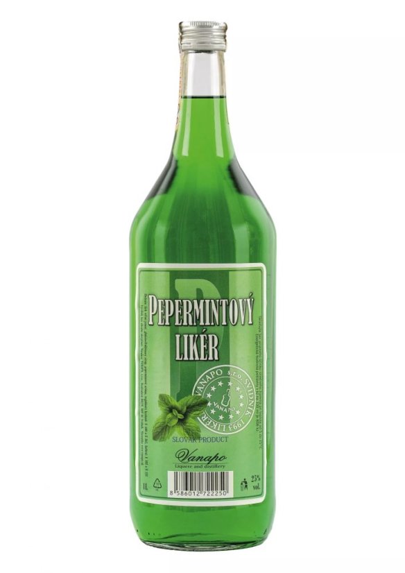Vanapo Pepermintový likér 25% 1L   (12ks)