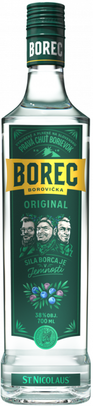 Borovička Borec 38% 0,7L   (12ks)