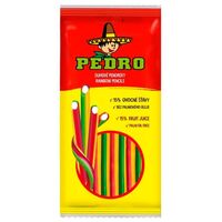 Cukríky Pedro pelendreky dúhové pásiky príchuť višňa 80g   (20ks)