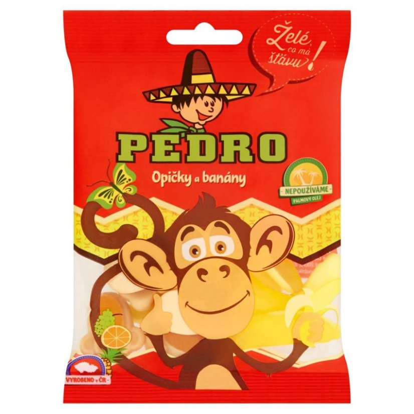 Cukríky Pedro Opičky a Banány 80g   (20ks)