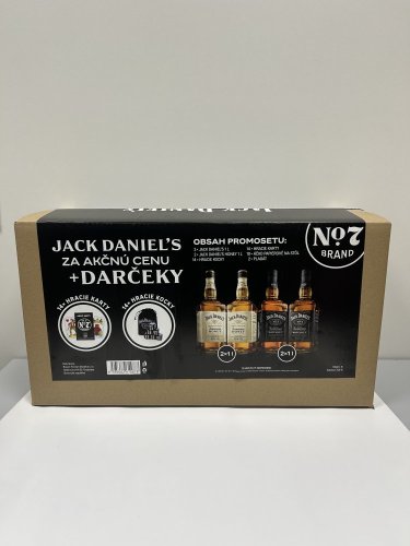 Balík Jack Daniels (2xJack Daniels,2 x J.D.Honey + 14x karty a 14x hracie kocky)