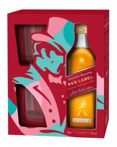 Whisky Johnnie Walker Red Label + 2 poháre 40% 0,7L
