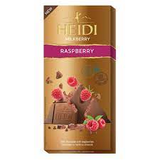 Čokoláda Heidi Milk with Raspberry 80g   (20ks)