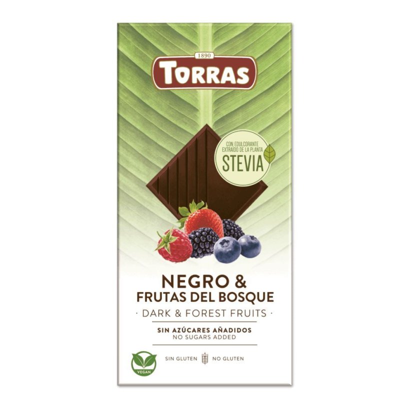 Čokoláda Torras Stevia Lesné ovocie 125g (12ks)