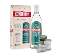 Borovička Koniferum kazeta s pohárikmi 37.5% 0.5L