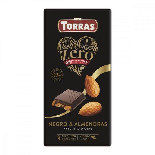 Čokoláda Torras Zero Horká Mandle 150g