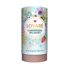 Čaj Lovaré Čierny a zelený Champagne Splashes, dóza 80g