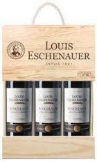 Darčekové balenia vína Louis Eschenauer Wooden box 3 x 0.75l