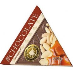 Čokoláda Trojuholník Mliečna s karamelom a mandľami 100g