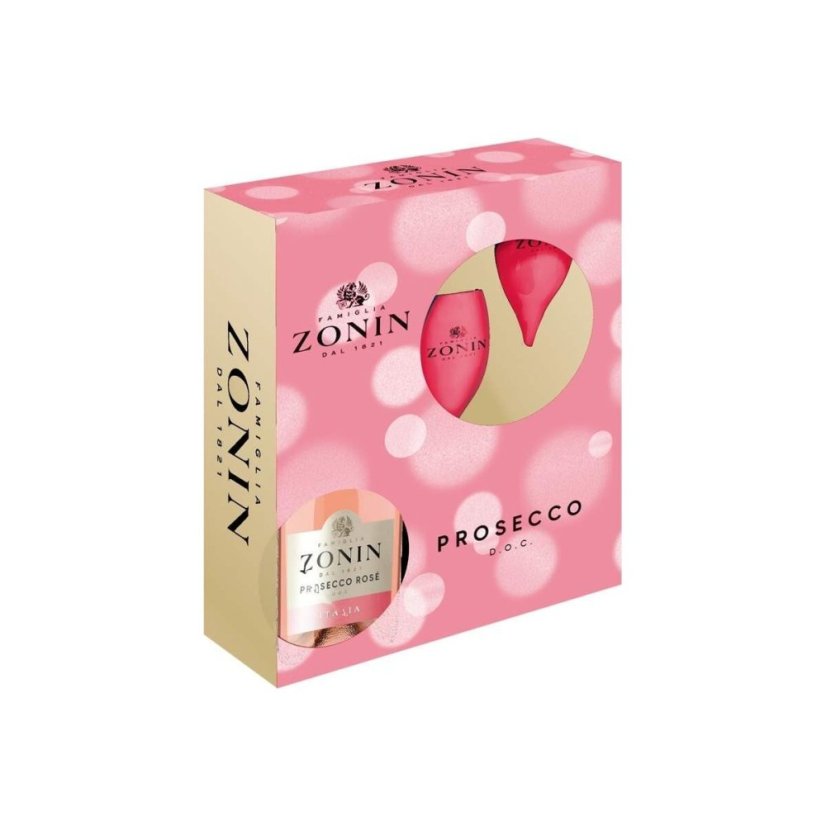 Prosecco Zonin D.O.C. Rose + 2 poháre 0,75L